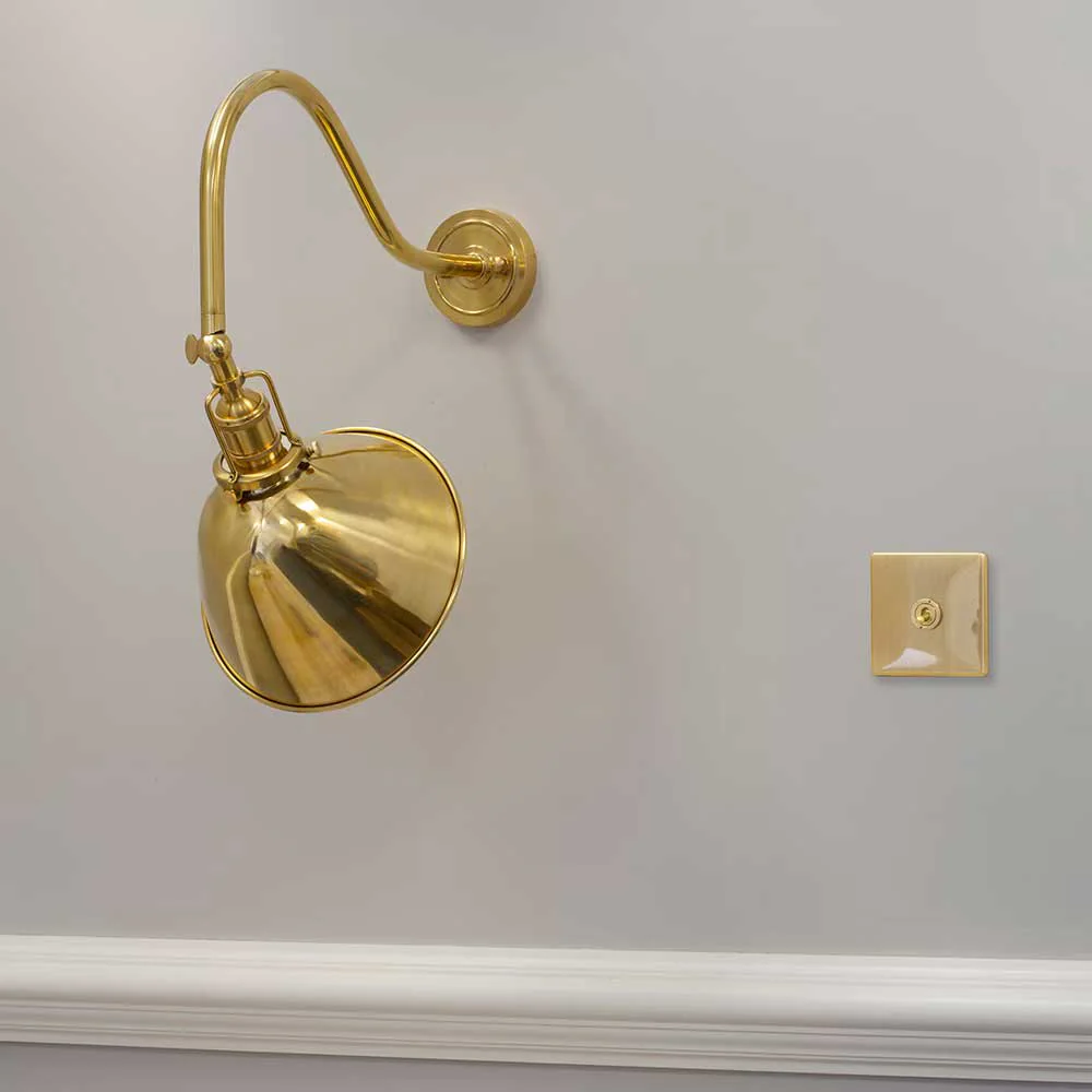 Claridge Polished Brass Adjustable Reading Wall Light - Image 5