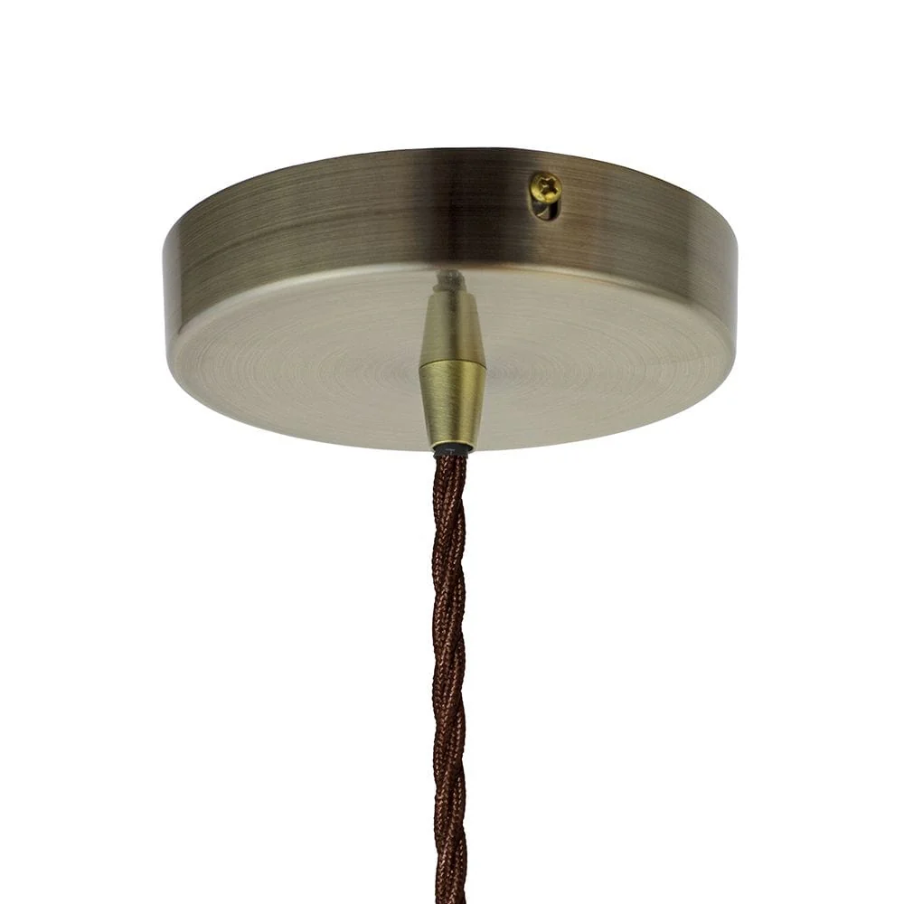 Clay White Lincoln Painted Pendant Light - Antique Brass Lamp Holder & Ceiling Rose - Image 2