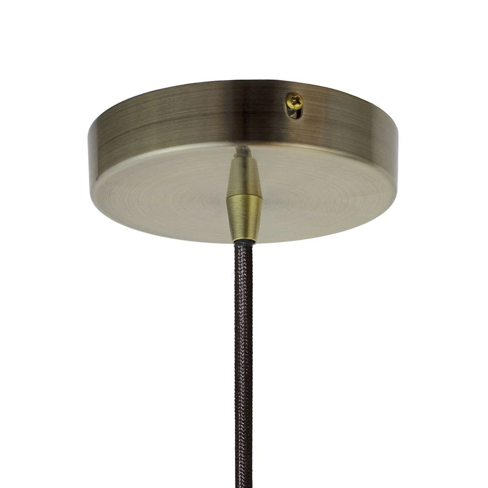Clay White Small Trinity Metal Painted Pendant Light - Antique Brass Lamp Holder & Ceiling Rose - Image 6