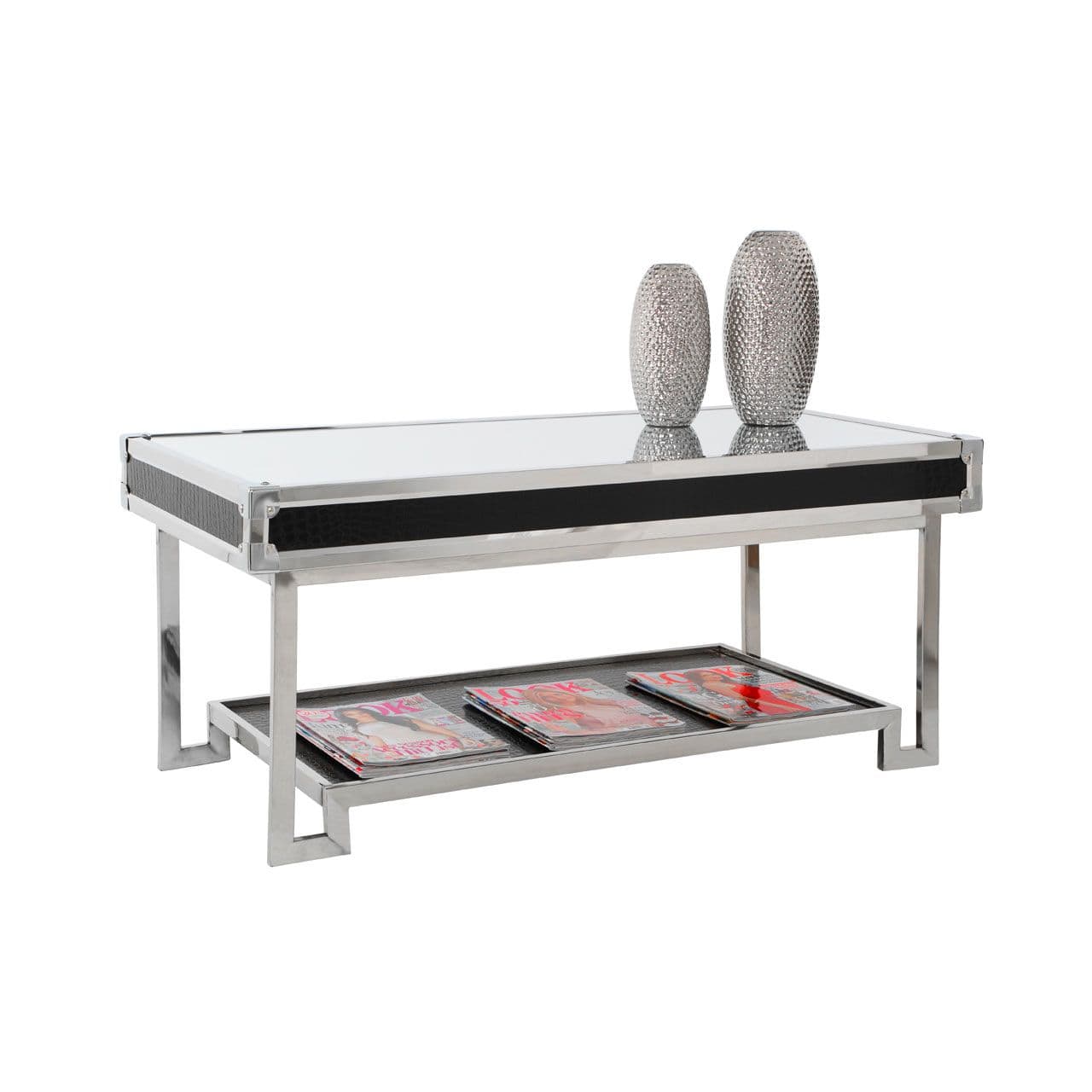 Crocodile Leather Effect Coffee Table - Image 2