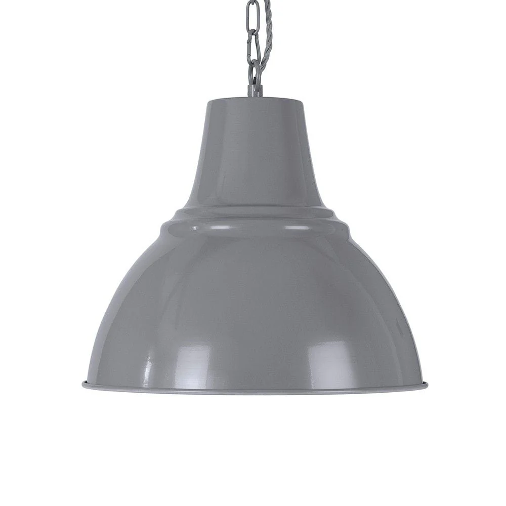 Compton French Grey Industrial Bell Pendant Light - Image 5