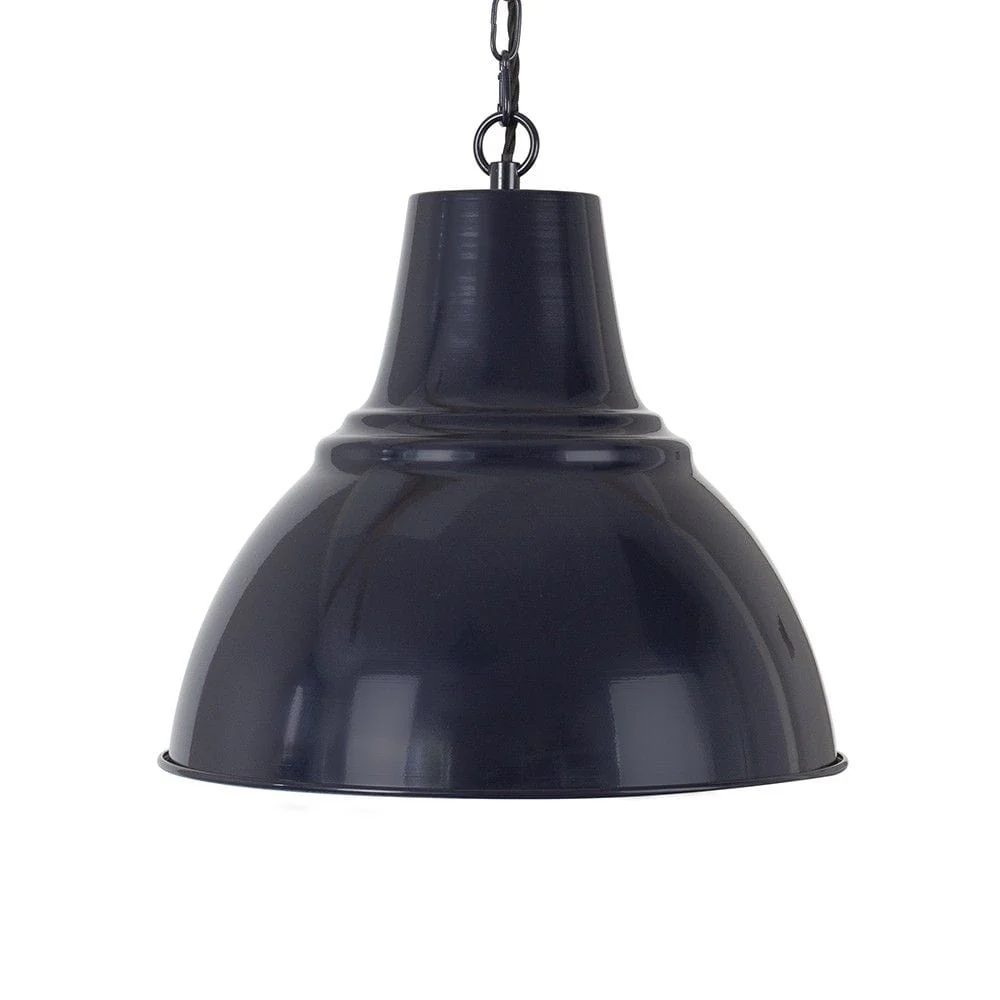 Compton Squid Ink Navy Blue Industrial Bell Pendant Ligh - Image 5