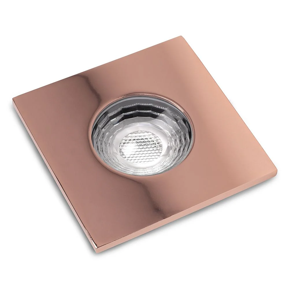 Copper GU10 Fire Rated IP65 Square Downlight - Image 2