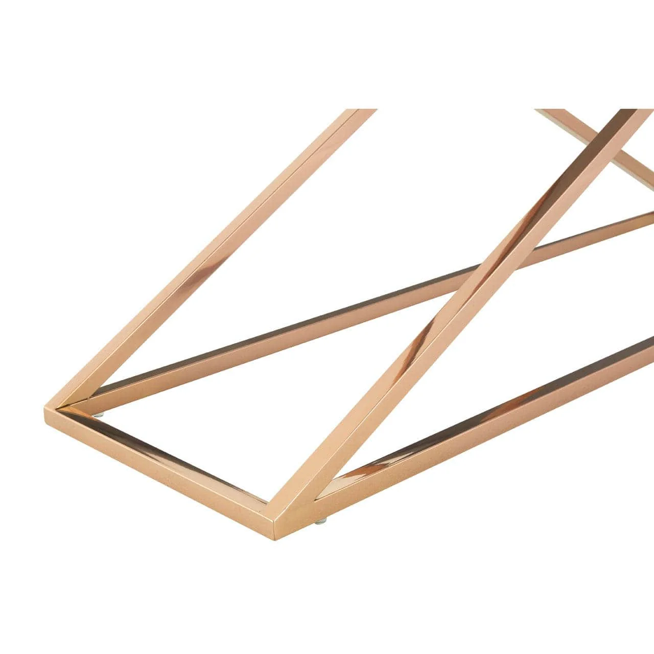 Criss Cross Glass Top Console Table - Image 3