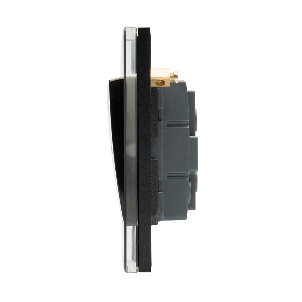 Crystal CT 1 Gang Rocker Light Switch Black - Image 3