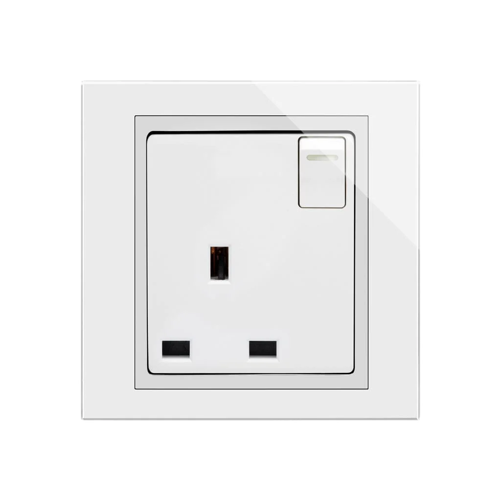 Crystal CT 13A Single Plug Socket with Switch White
