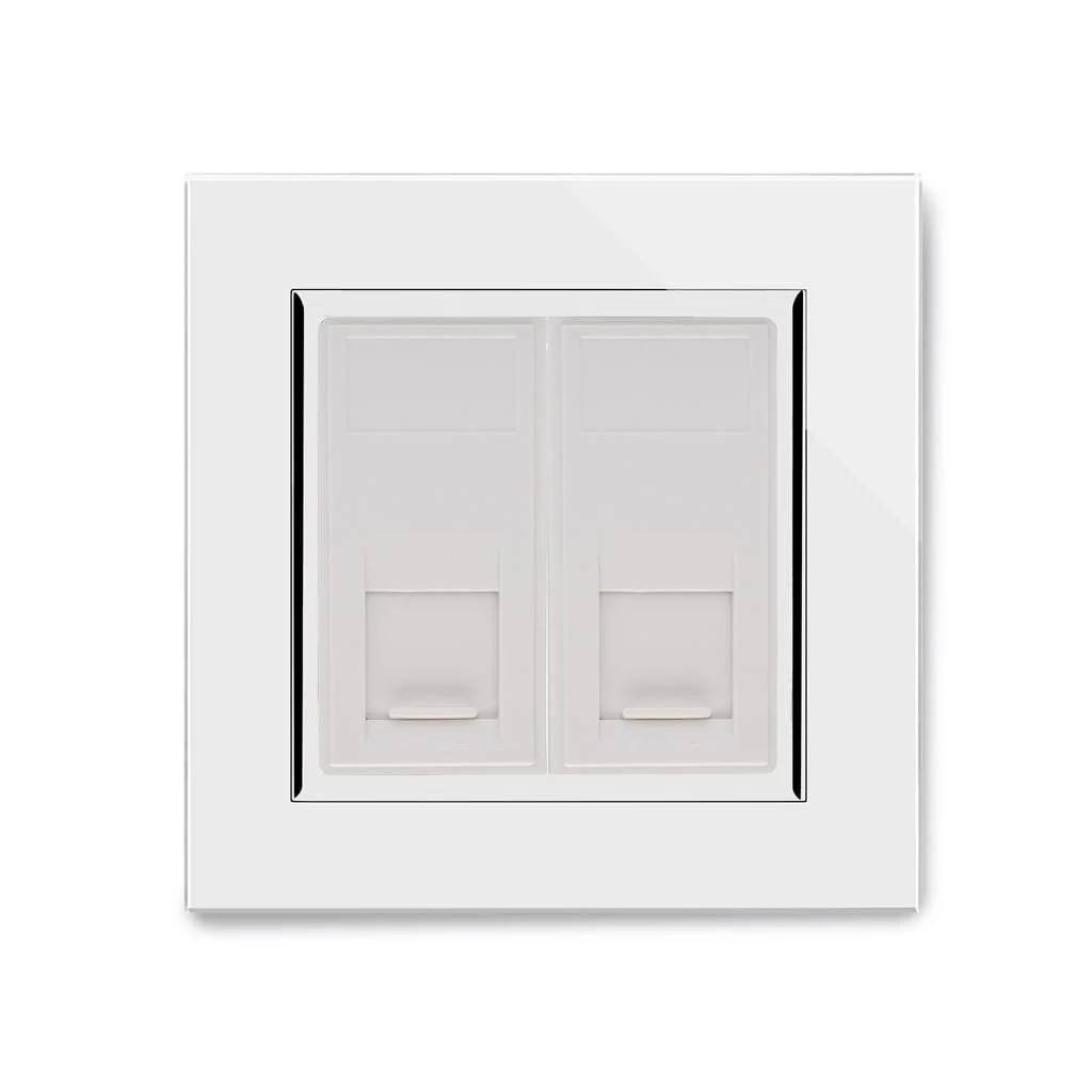 Crystal CT Dual CAT5e Socket White