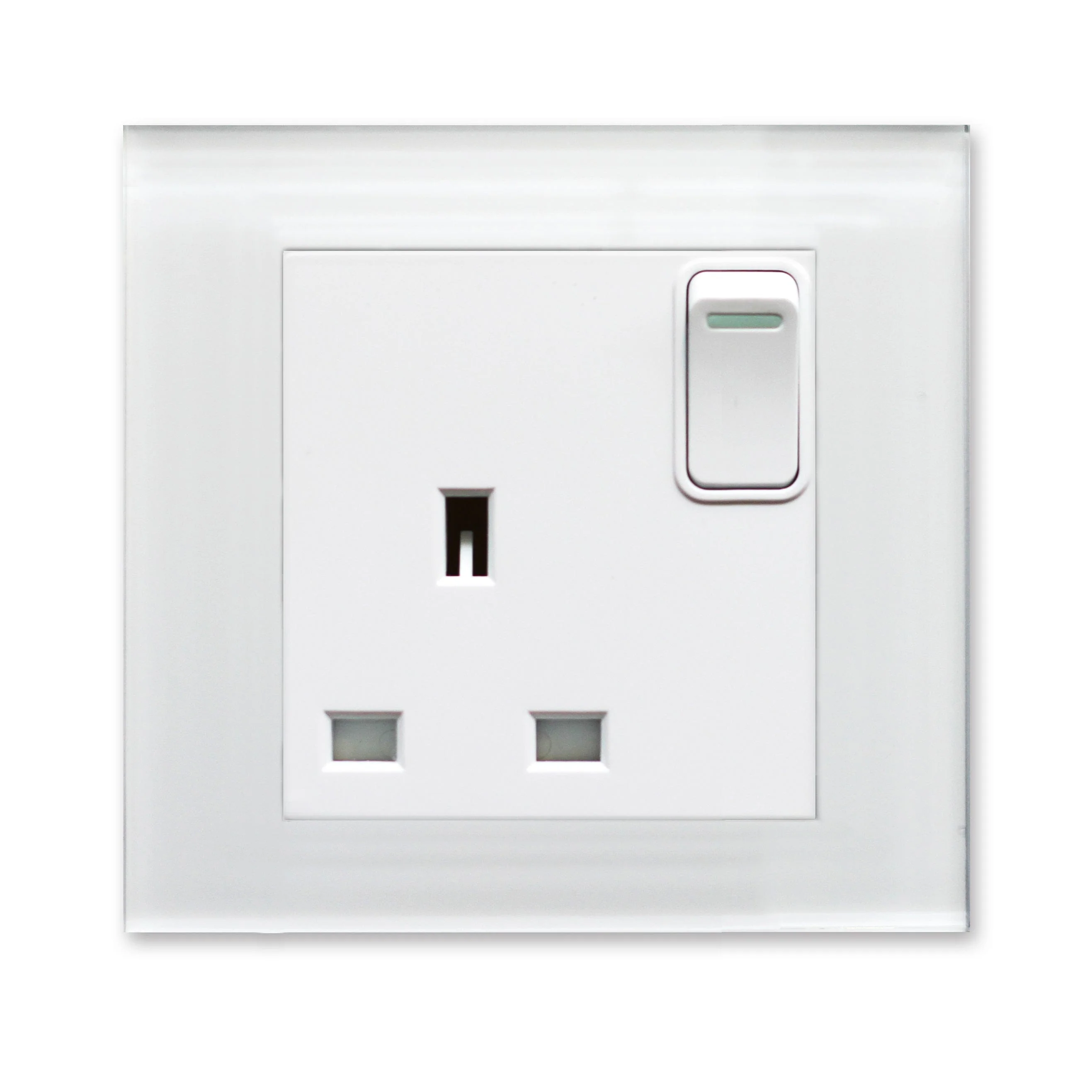 Crystal PG 13A Single Plug Socket with Switch White