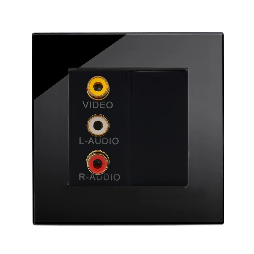 CRYSTAL PG TRIPLE RCA SOCKET BLACK