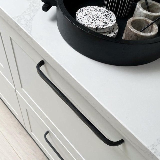 Curved Brass Cupboard Bar Handle - Black - Hole Centre 288mm - Curve - Image 6