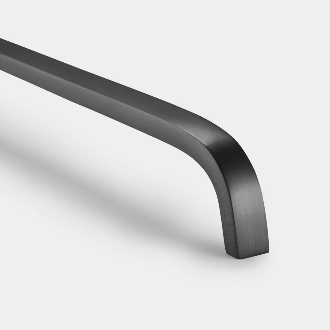 Curved Brass Cupboard Bar Handle - Gunmetal Grey - Hole Centre 128mm - Curve