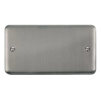 Curved Stainless Steel 2 Gang Blank Plate