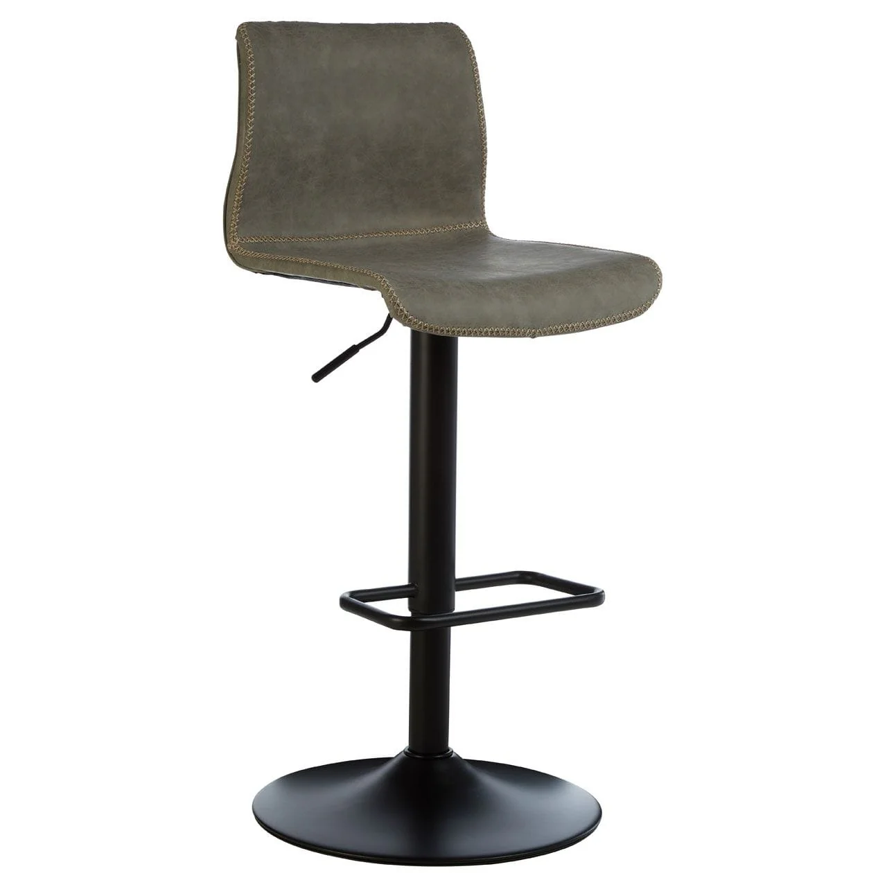 Chicago Adjustable Bar Stool In Faux Vintage Ash Leather - Image 4