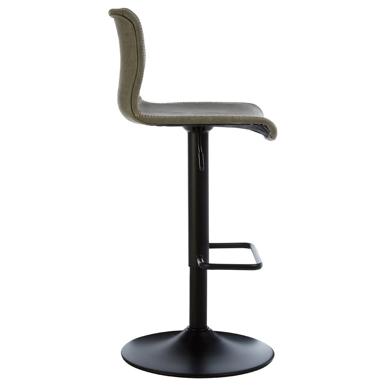 Chicago Adjustable Bar Stool In Faux Vintage Ash Leather - Image 5
