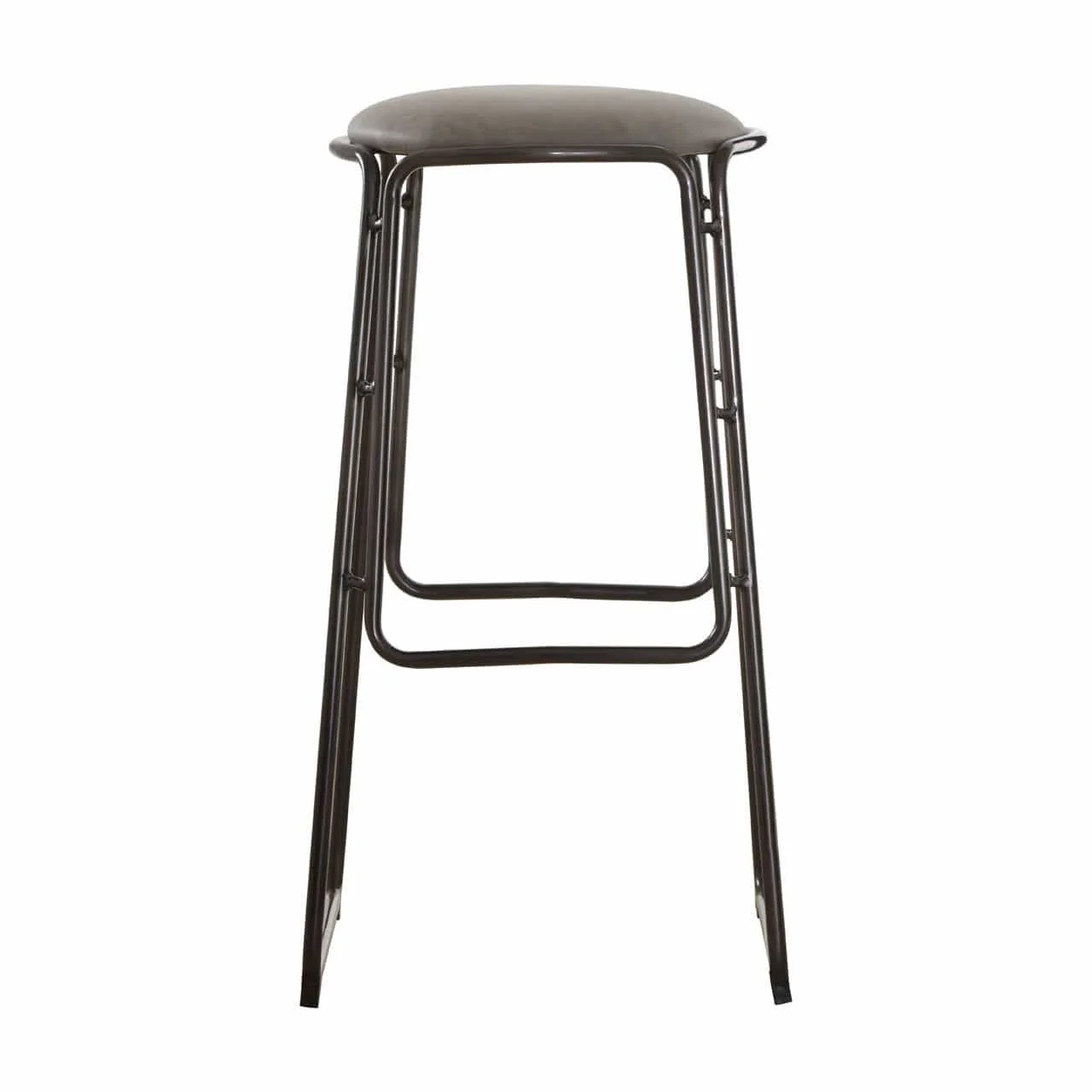 Chicago Bar Stool In Vintage Ash With Gunmetal Legs And Faux Leather Seat - Image 3
