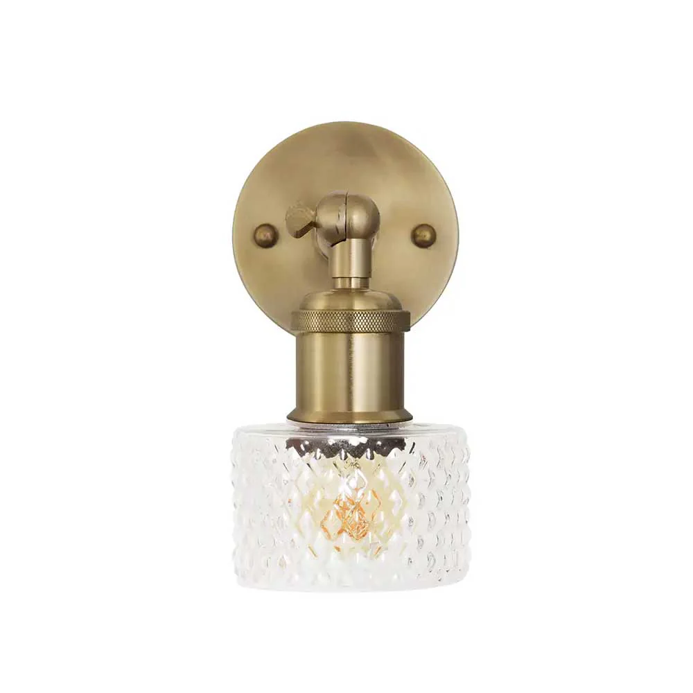 Dante Petite Prismatic Glass Wall Light - Brass - Image 2