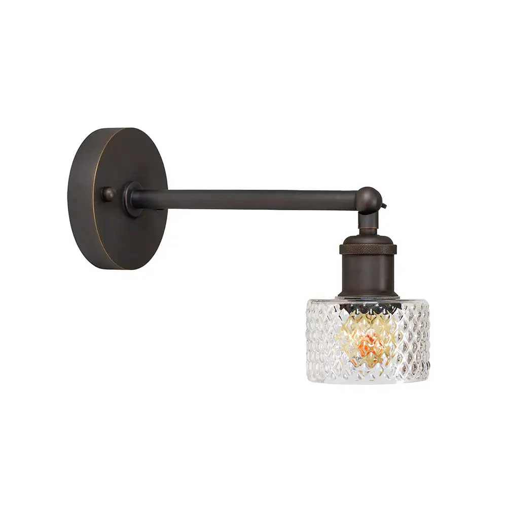 Dante Petite Prismatic Glass Wall Light - Bronze