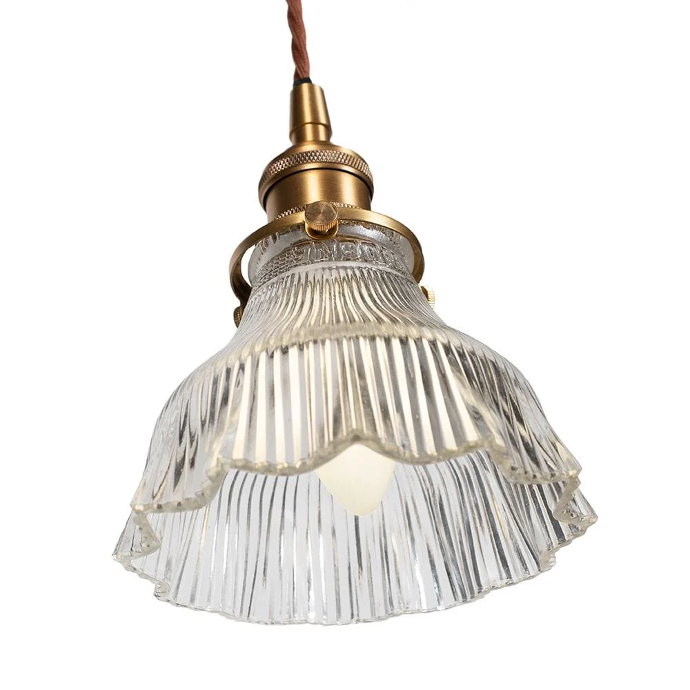 D'Arblay Brass Fluted Bell Pendant Light - Image 4