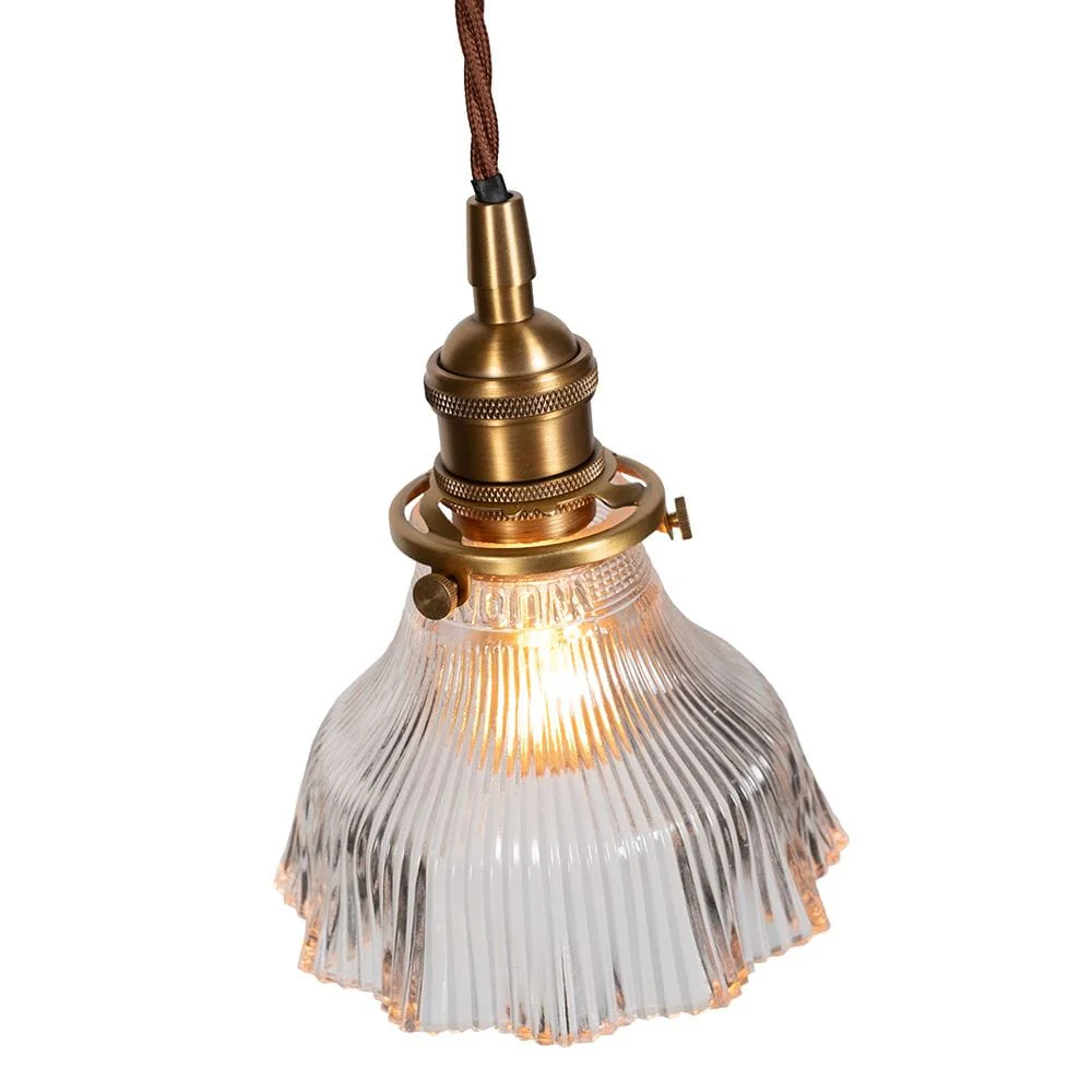 D'Arblay Brass Fluted Bell Pendant Light - Image 6