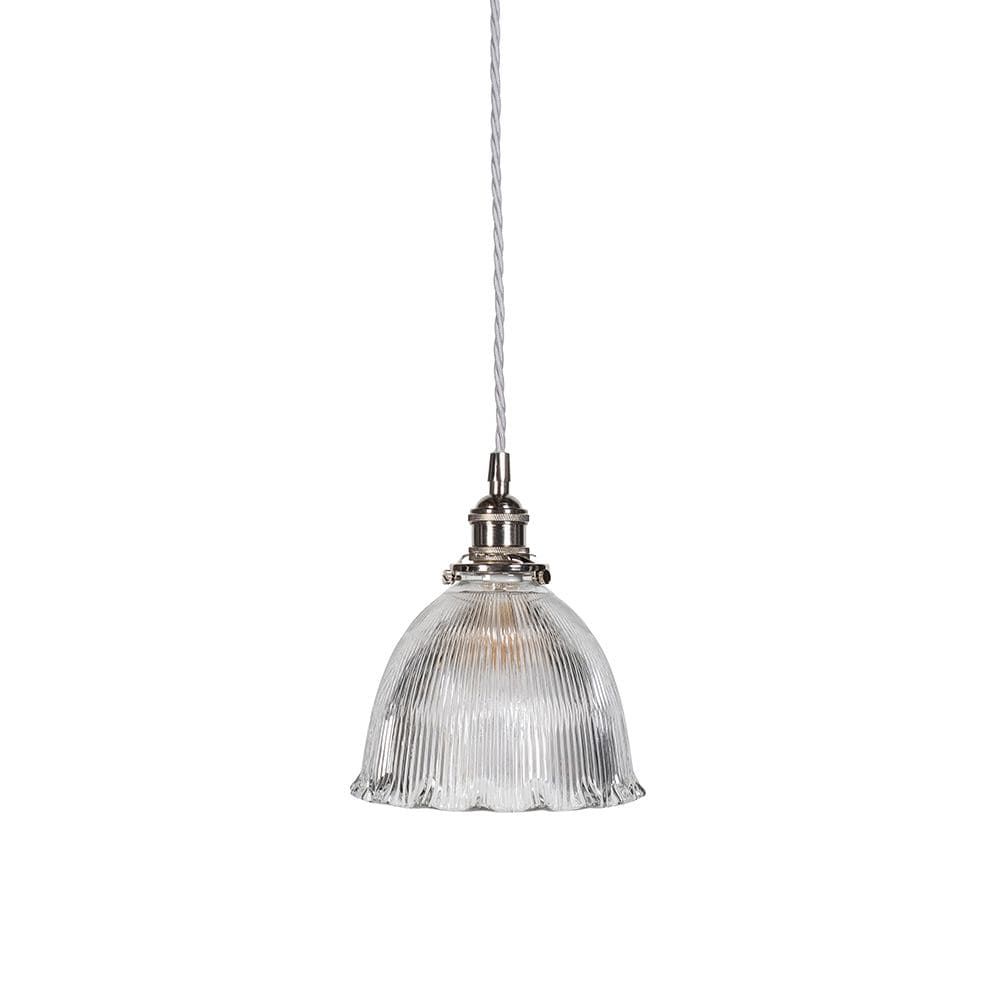 D'Arblay Nickel Scalloped Prismatic Glass Dome French Style Stairwell Pendant Light - Image 3