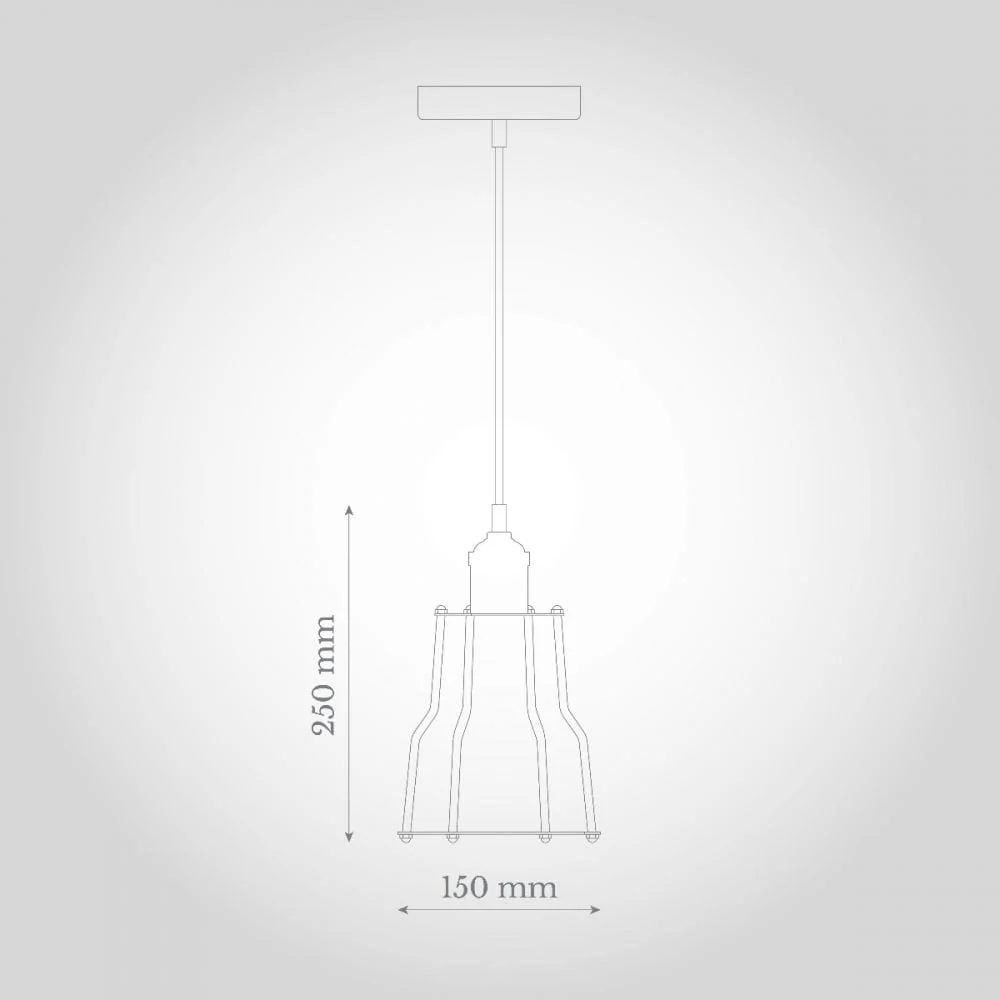 Denman Cone Industrial Black Cage Pendant Light - Image 4