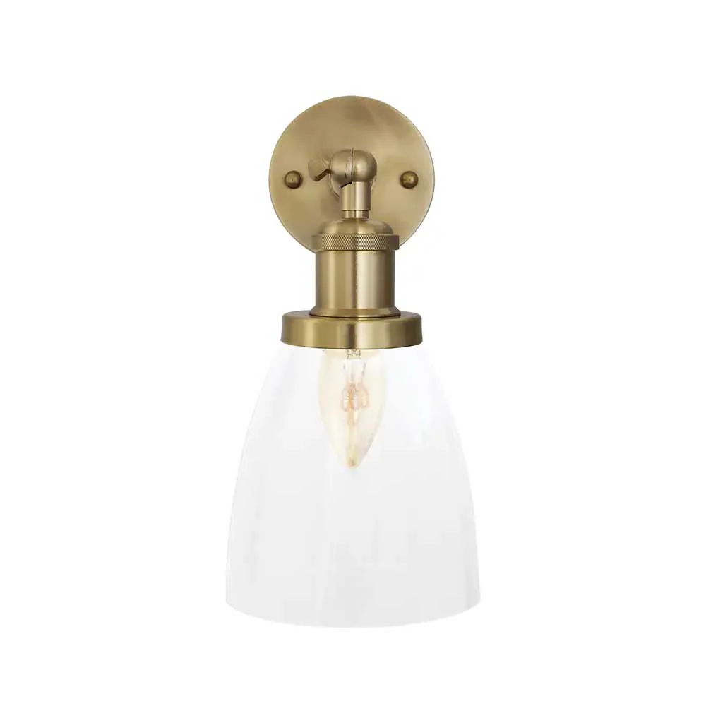 Dickens Clear Small Glass Wall Light - Brass - Image 2