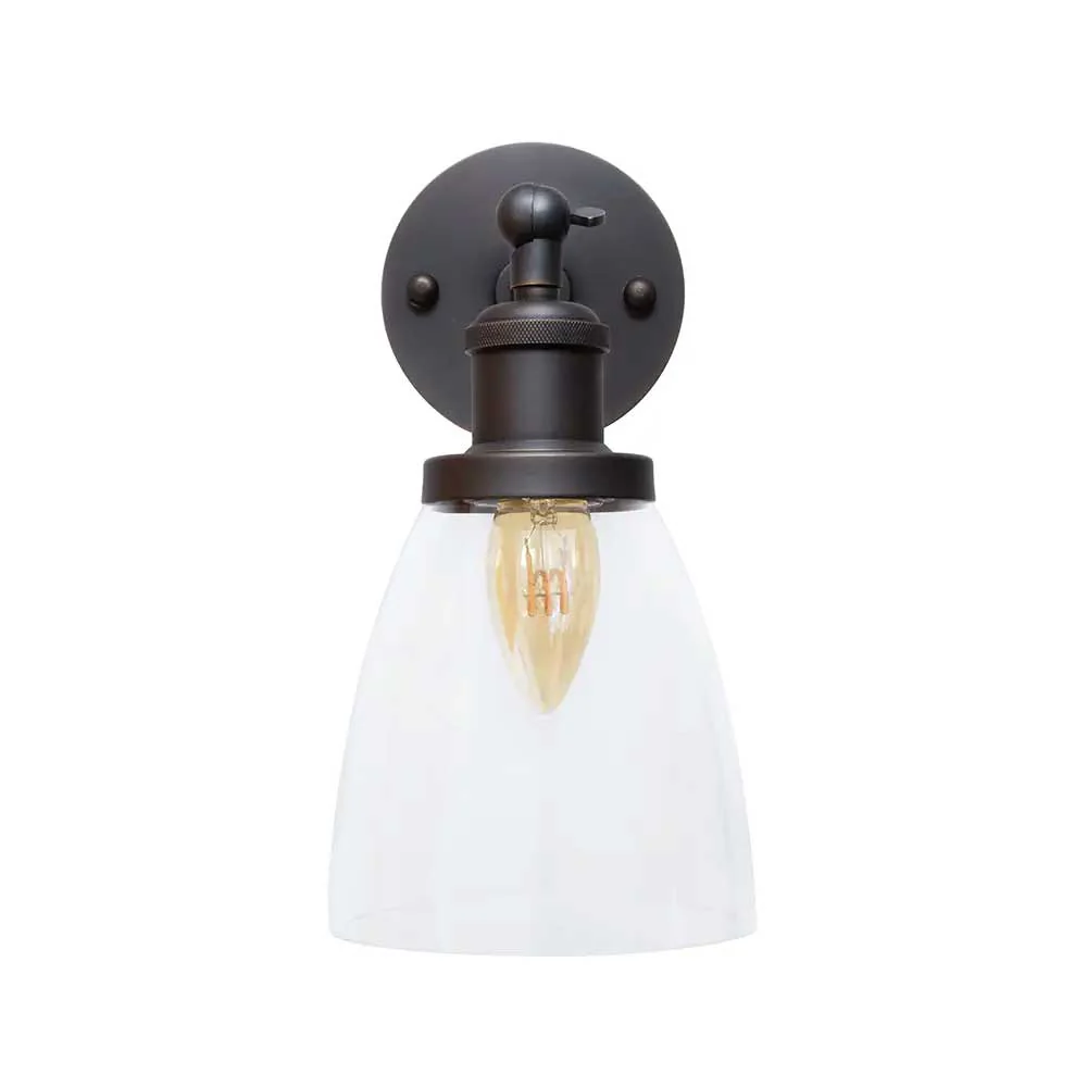Dickens Clear Small Glass Wall Light - Bronze - Image 2