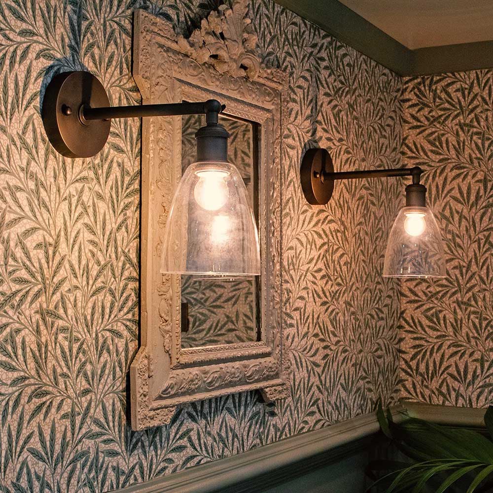 Dickens Clear Small Glass Wall Light - Bronze - Image 4