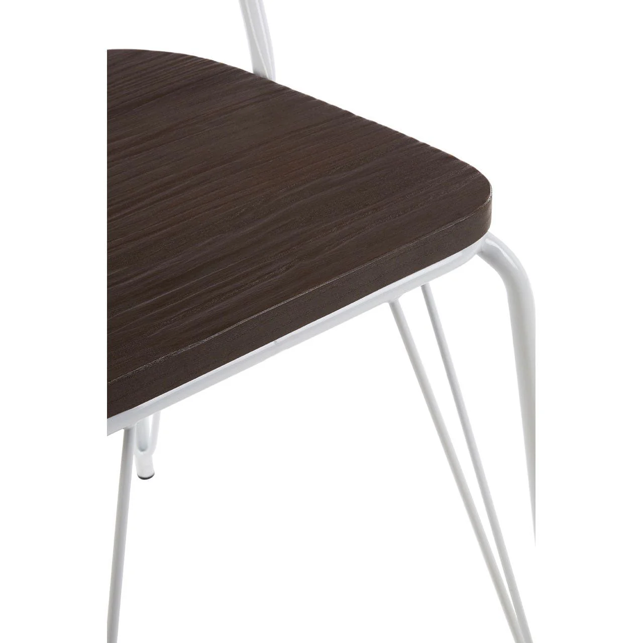 District White Metal And Elm Wood Chair - Image 3