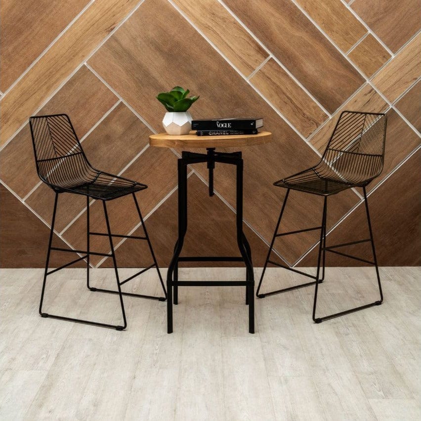 District Wire Bar Chair With Bronze Metal