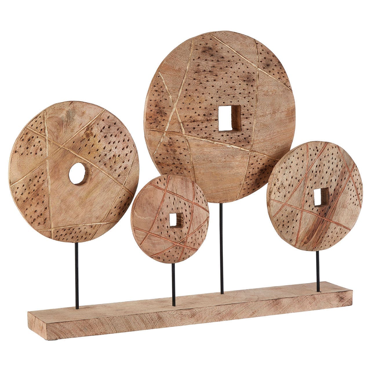 Elementi 4 Disc Wooden Sculpture - Image 2