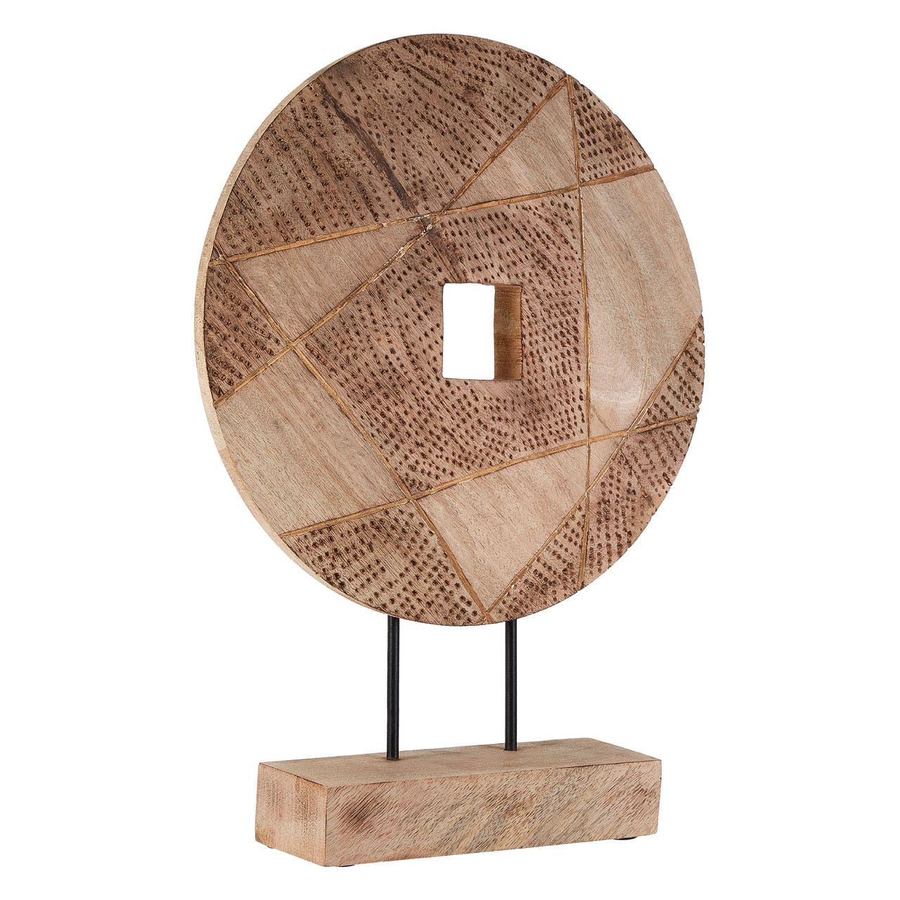 Elementi Round Natural Wooden Sculpture - Image 2