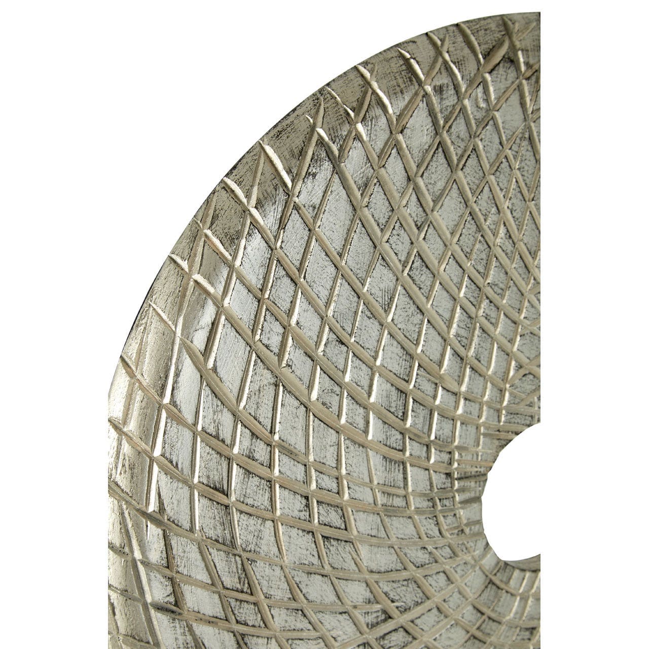 Elementi Round Silver Wooden Sculpture - Image 4