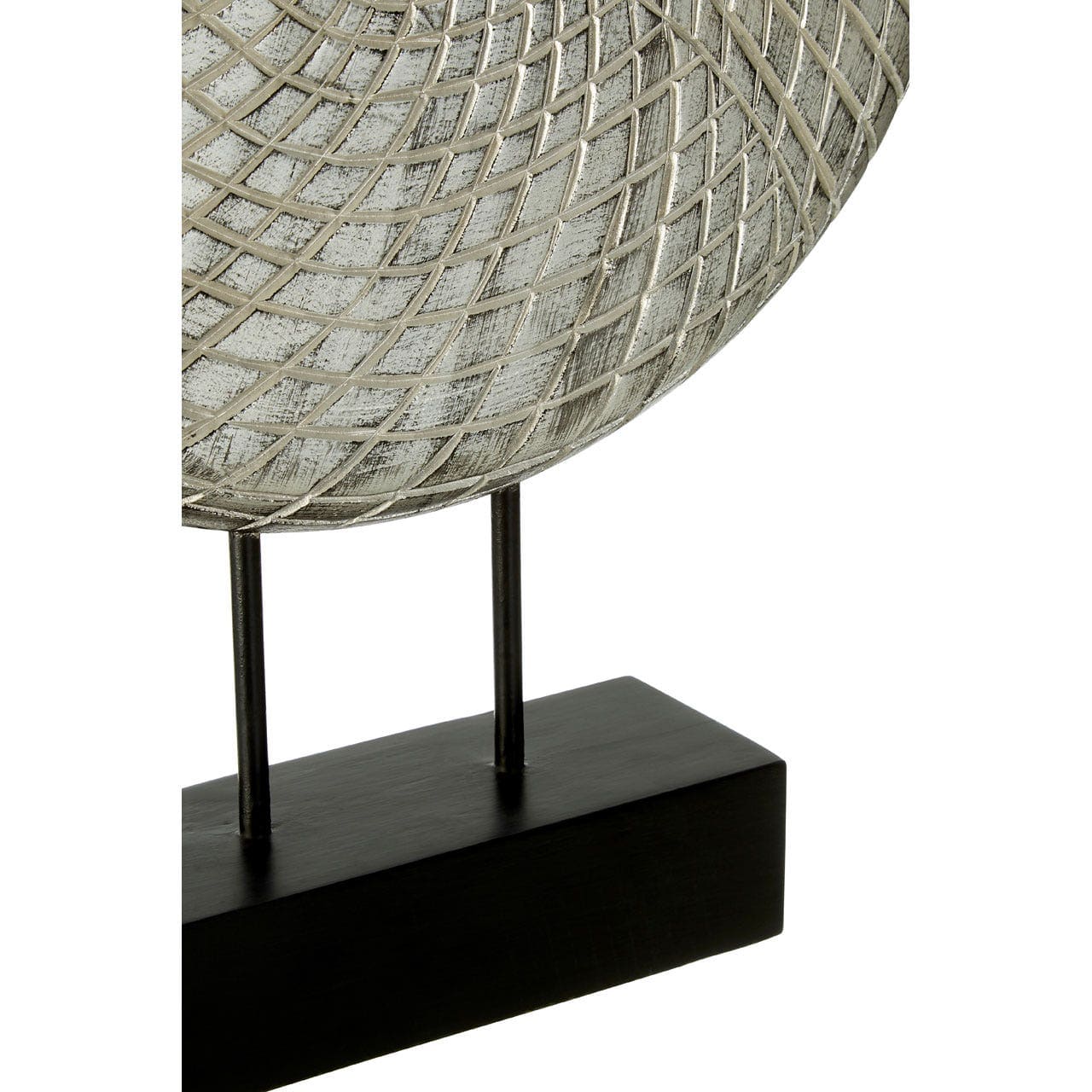 Elementi Round Silver Wooden Sculpture - Image 5