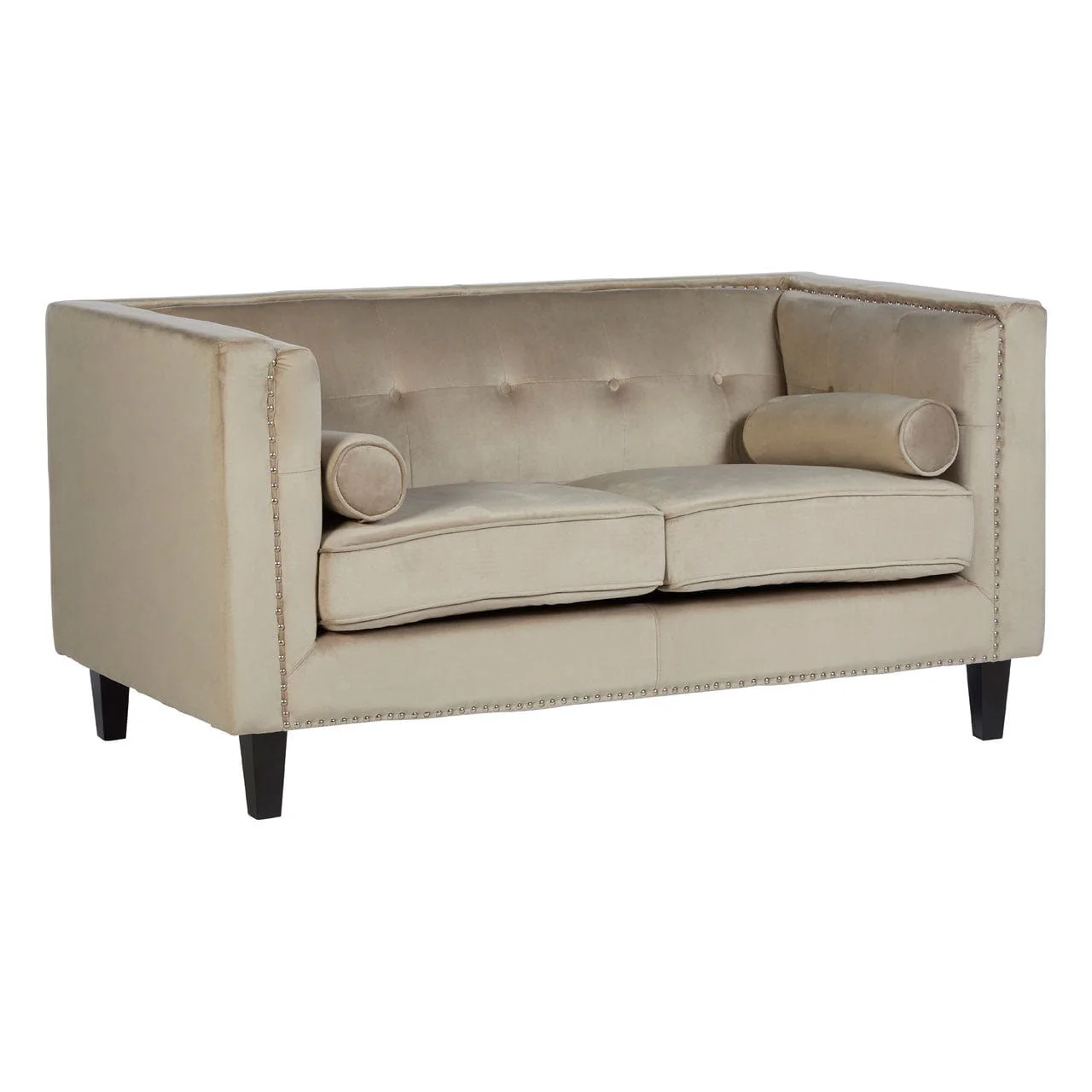 Felisa 2 Seat Mink Velvet Sofa - Image 3
