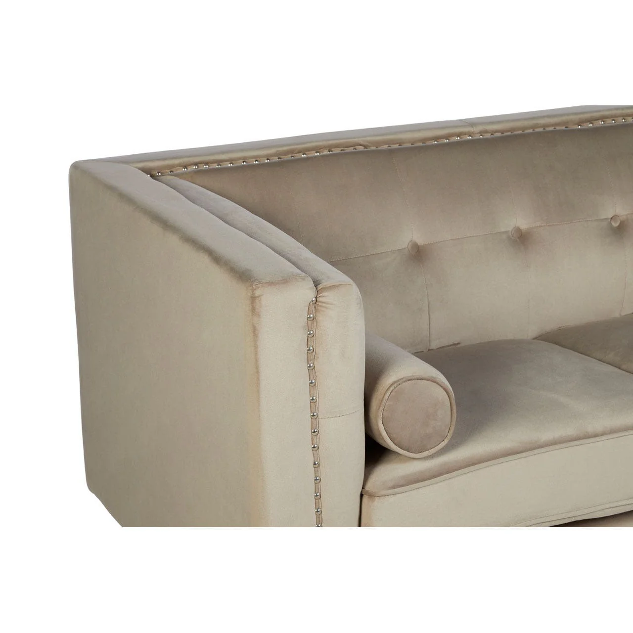 Felisa 2 Seat Mink Velvet Sofa - Image 7