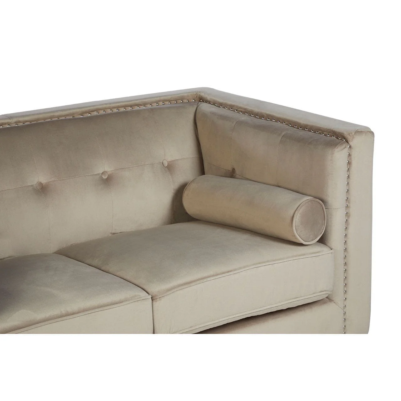 Felisa 2 Seat Mink Velvet Sofa - Image 8