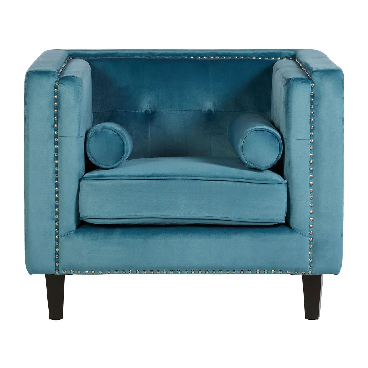 Felisa Blue Velvet Chair - Image 3