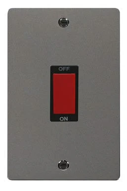 Flat Plate Black Nickel 2 Gang 45A DP Switch