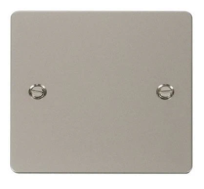 Flat Plate Pearl Nickel 1 Gang Blank Plate