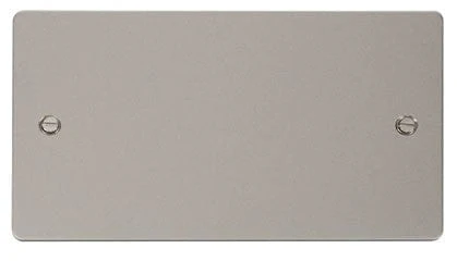 Flat Plate Pearl Nickel 2 Gang Blank Plate