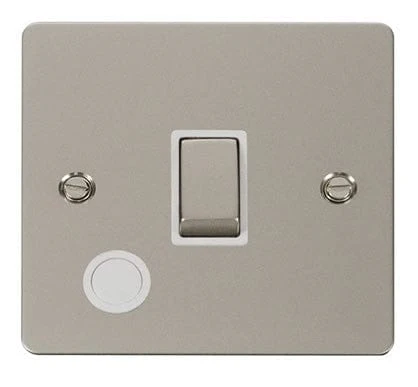 Flat Plate Pearl Nickel Ingot 20A 1 Gang DP Switch + Flex - White Trim