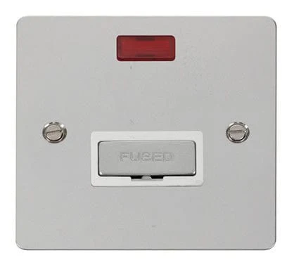 Flat Plate Polished Chrome Ingot 13A Connection Unit + Neon - White Trim