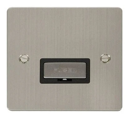 Flat Plate Stainless Steel Ingot 13A Connection Unit  - Black Trim