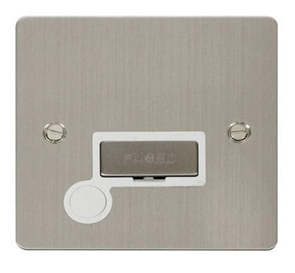 Flat Plate Stainless Steel Ingot 13A Connection Unit + Flex - White Trim