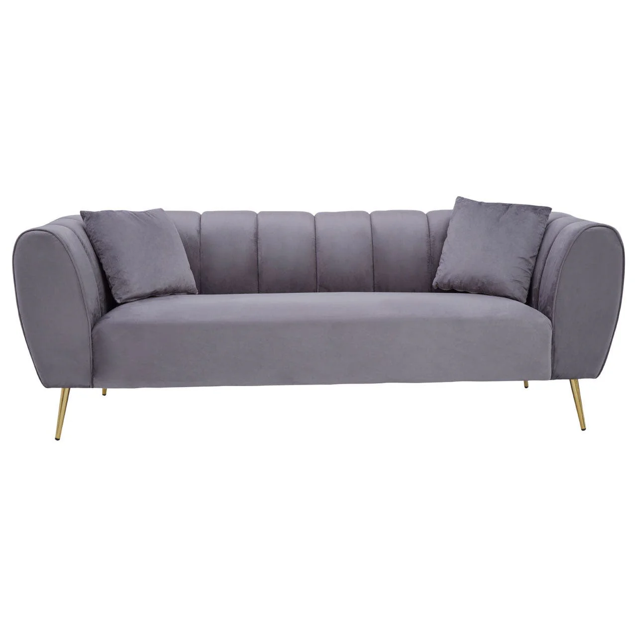 Florine 3 Seat Grey Velvet Sofa