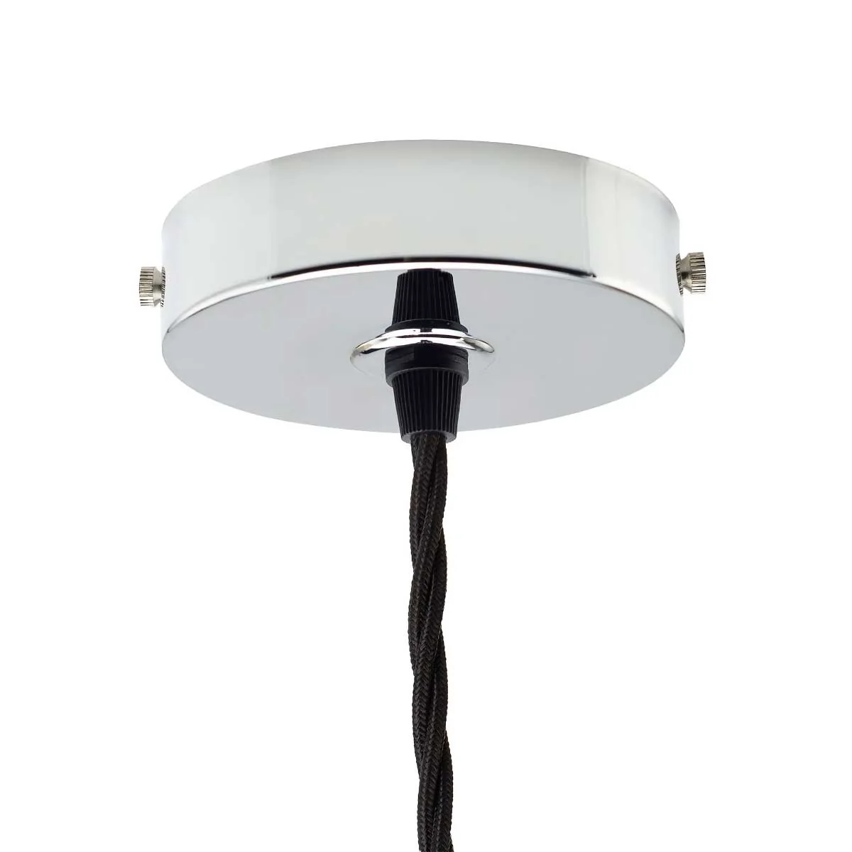 Fluted Fan Glass Pendant Light - Nickel - Image 2