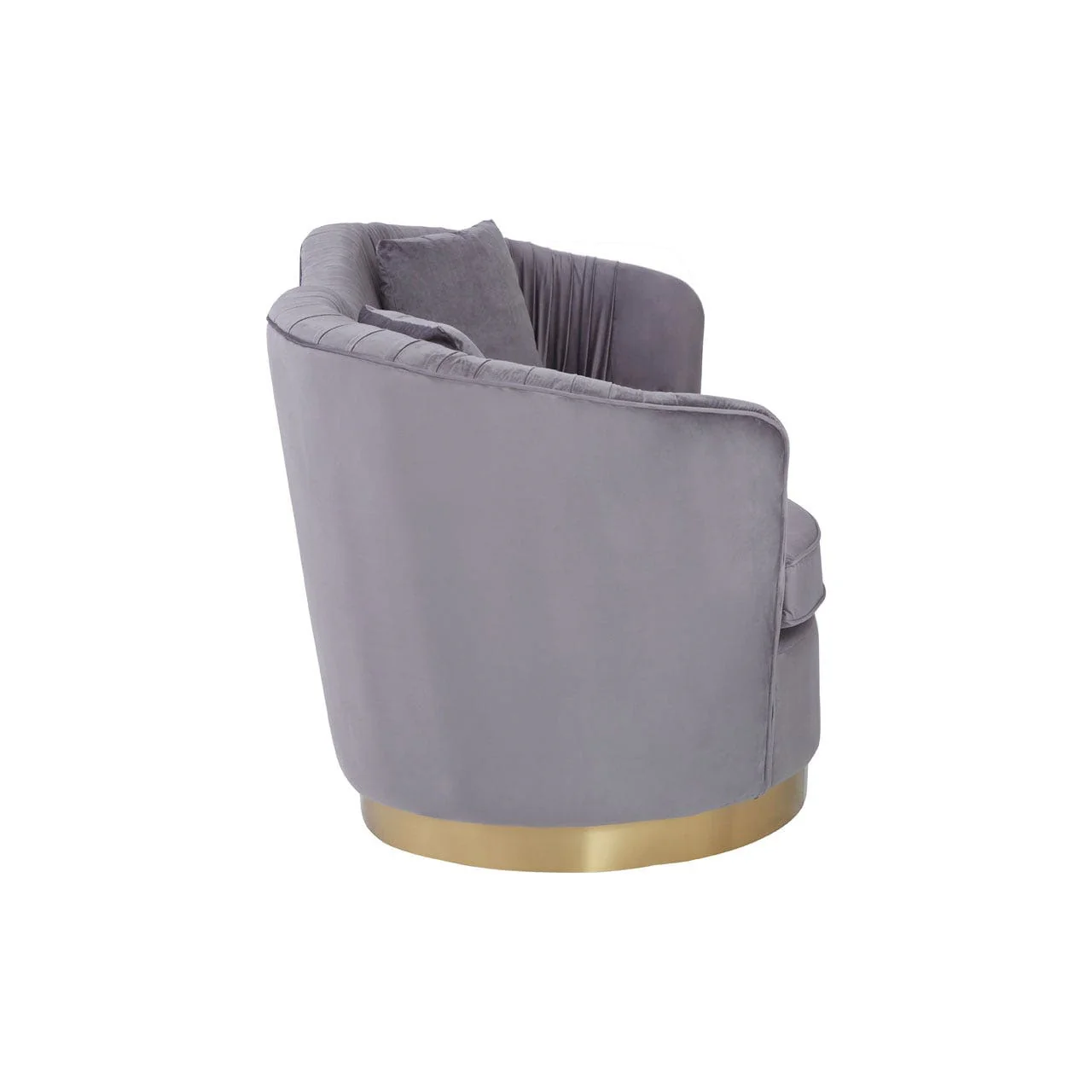 Franza 2 Seat Pleated Grey Velvet Sofa - Image 3