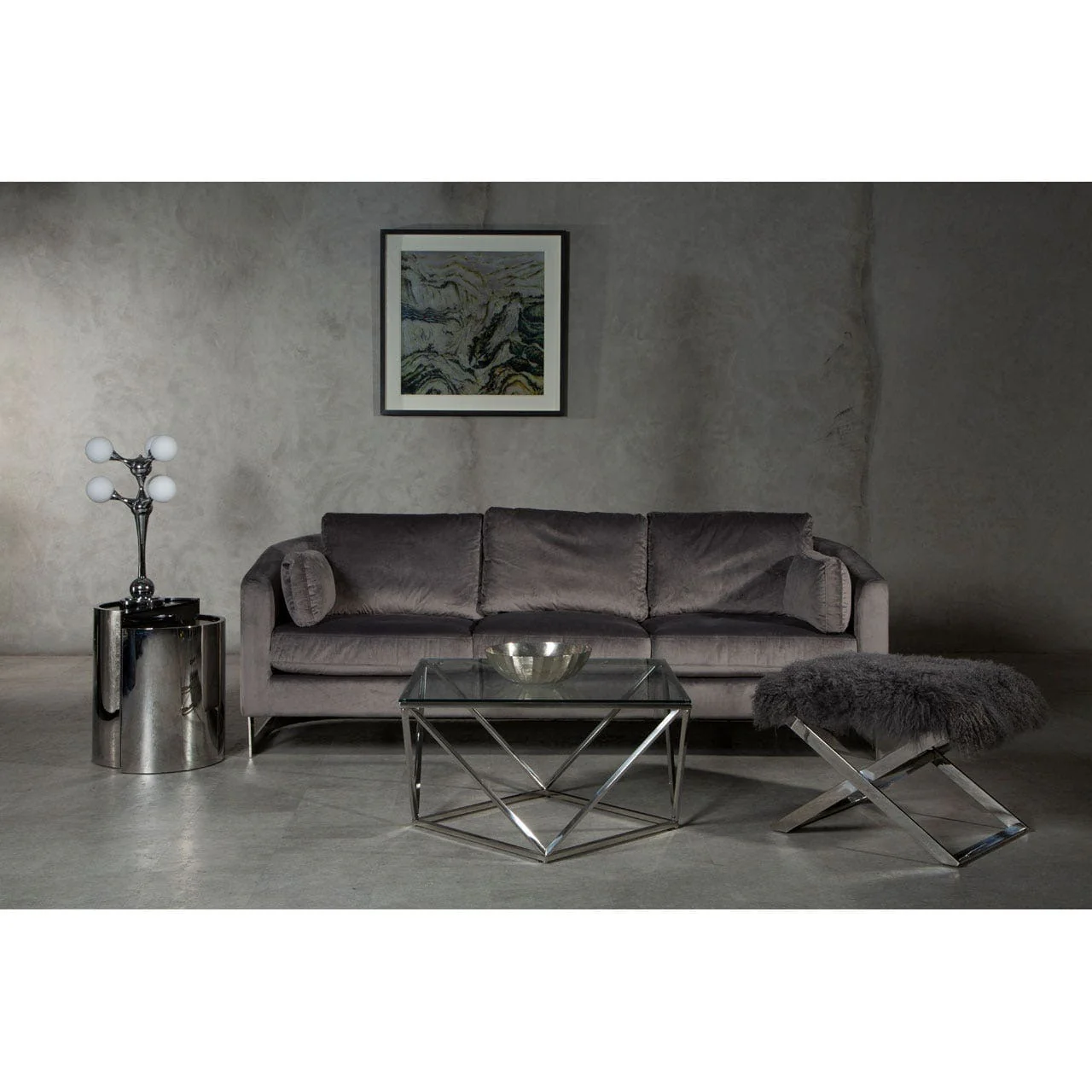 Freda 3 Seat Grey Sofa - Image 2