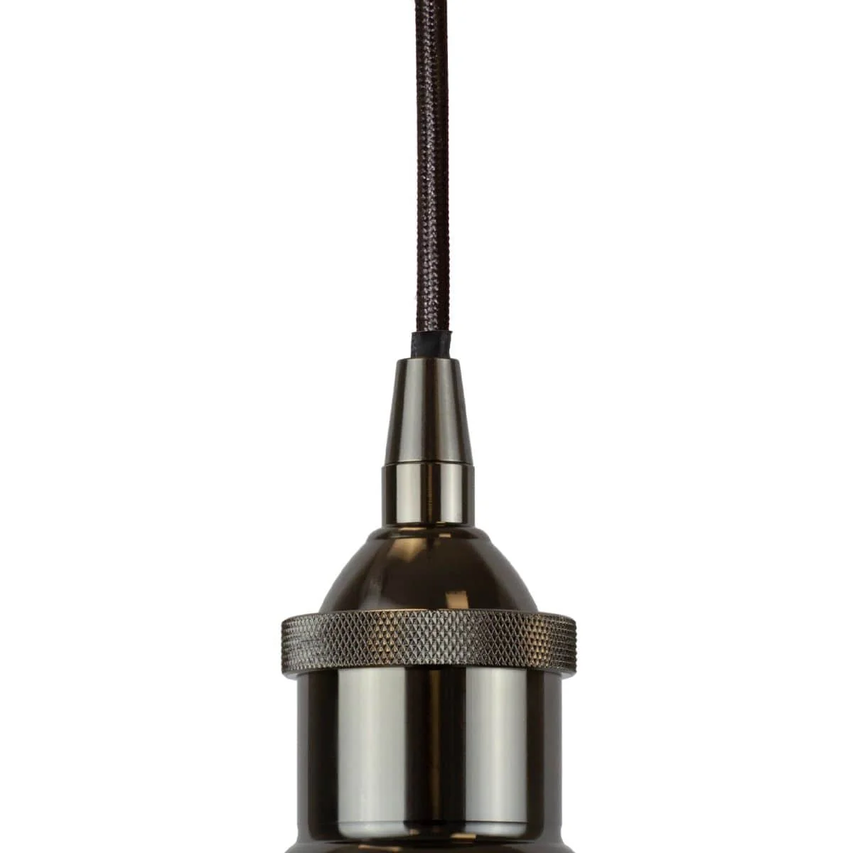 French Grey Small Trinity Metal Painted Pendant Light - Black Nickel Lamp Holder & Ceiling Rose - Image 2